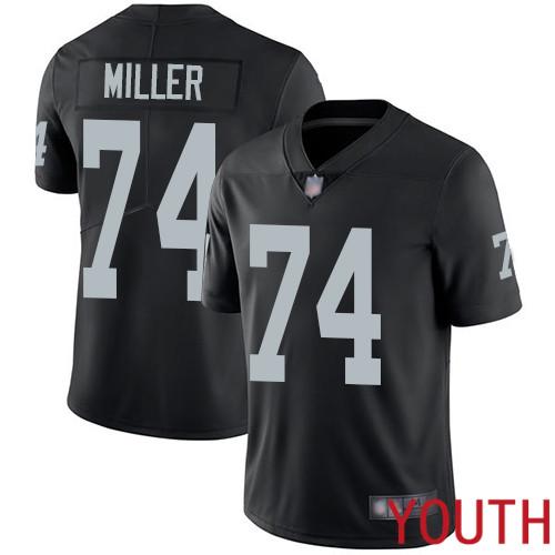 Oakland Raiders Limited Black Youth Kolton Miller Home Jersey NFL Football #74 Vapor Untouchable Jersey->youth nfl jersey->Youth Jersey